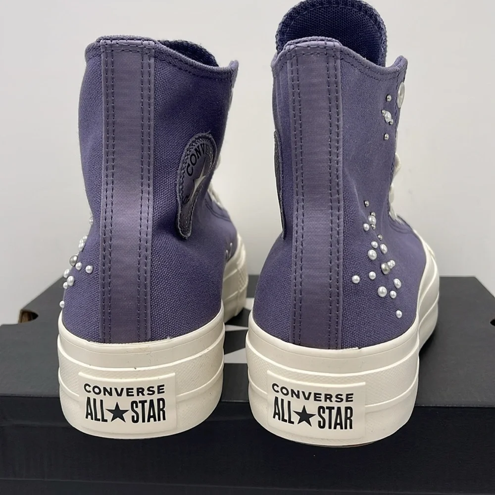 Converse WMNS А12513С CTAS LIFT HI LAVENDER ASH/EGRET/BLACK Platforms Sneakers